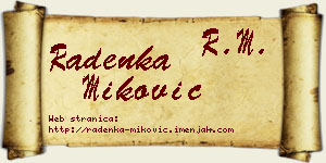 Radenka Miković vizit kartica